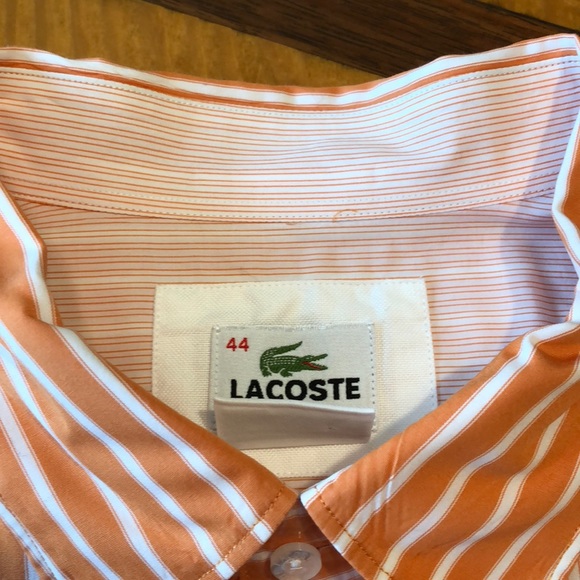 Men’s Lacoste Regular Fit 44 Button Up Orange - Picture 4 of 6